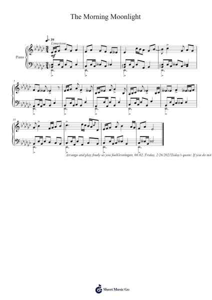 The Morning Moonlight Sheet Music by Toursbur-Arr.Vingai Parryl