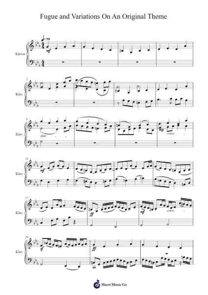 Fugue and Variations On An Original Theme Musica per pianoforte di Henrik Jensen - Arr.Egpert