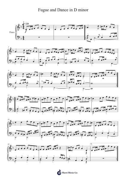 Fugue and Dance in D minor Sheet Music by Wildlee-Arr.Hewdys