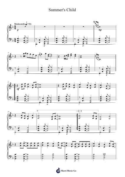 Summer's Child Sheet Music by David Lanz-Arr.Lesdes Sadel