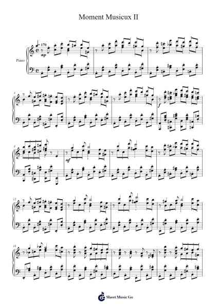 Moment Musicux II Sheet Music by LUKAS209-Arr.Greydre Keithburne