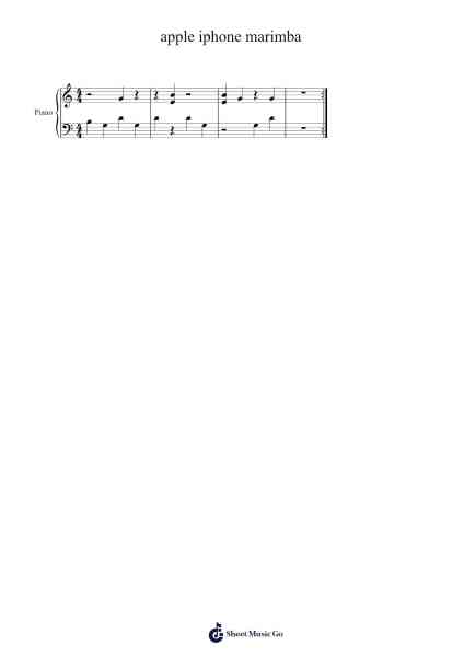 apple iphone marimba Sheet Music by Misc Soundtrack-Arr.Ruthfitch Housed