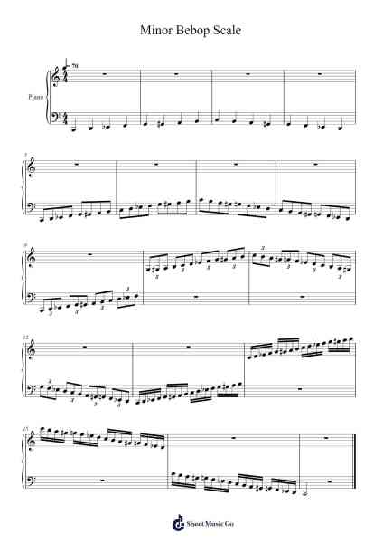 Minor Bebop Scale Sheet Music by -Arr.O'Cakeats Leofunk