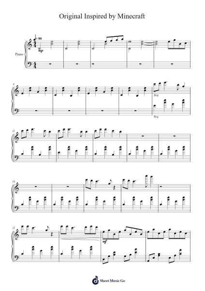 Original Inspired by Minecraft Sheet Music by justevebrown9-Arr.Waydutt