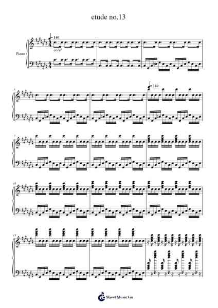 etude no.13 Sheet Music by universal dirp-Arr.Steyule Lanceac