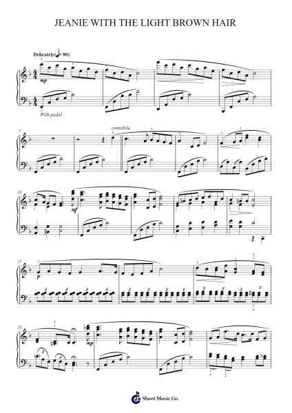 Jeanie with the Light Brown Hair Sheet Music by Stephen Foster-Arr.Jactram Matphael