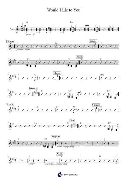 Would I Lie to You Sheet Music by Charles & Eddie-Arr.Grifdice