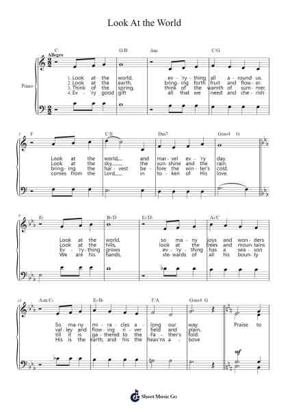 Look At the World Sheet Music by John Rutter-Arr.Reyler Poundien