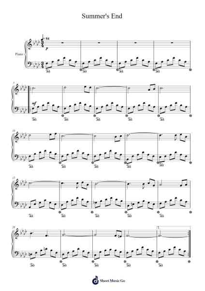 Summer's End Sheet Music by Hiroshi Yamazaki-Arr.Huthorne