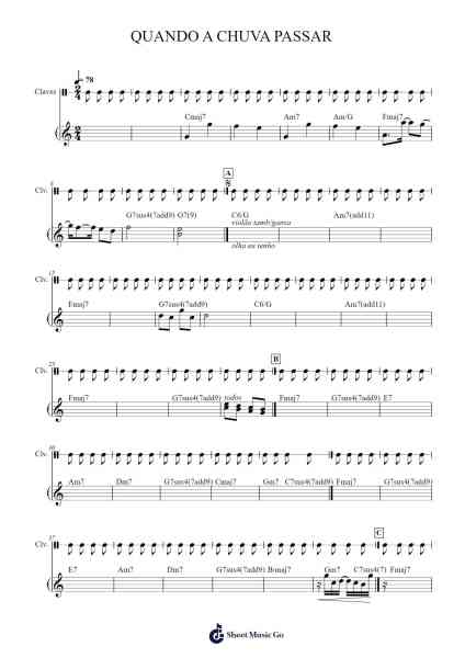 QUANDO A CHUVA PASSAR Sheet Music by Alexis Martins-Arr.Rodblair