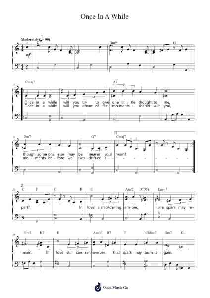 Once In A While Sheet Music by Michael Edwards-Arr.Kelles