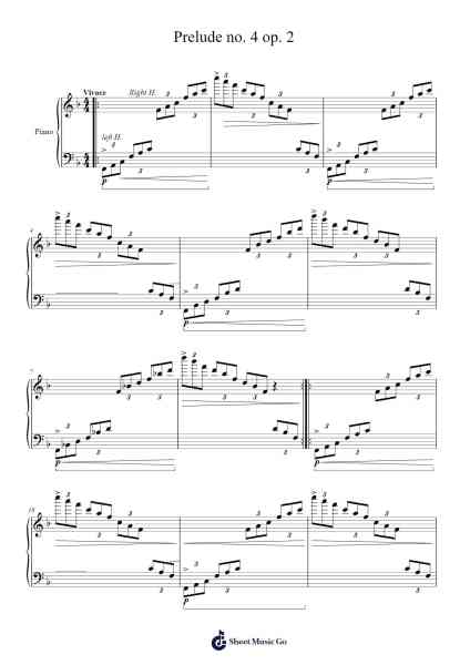 Prelude no. 4 op. 2 Sheet Music by A.U. Romero-Arr.Cookeda