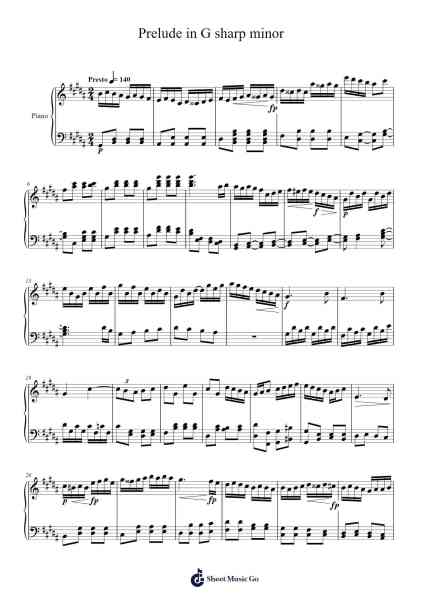 Prelude in G sharp minor Sheet Music by Ezra Robinson-Arr.Boycelee