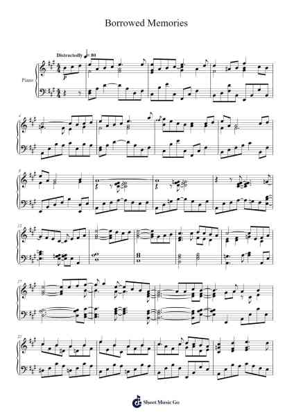 Borrowed Memories Sheet Music by Brandon H-Arr.Jillmo Grantbott