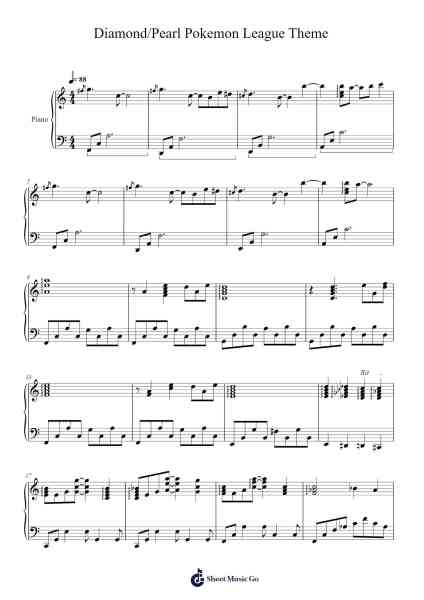 Diamond/Pearl Pokemon League Theme Sheet Music by Go Ichinose-Arr.Kingsgan
