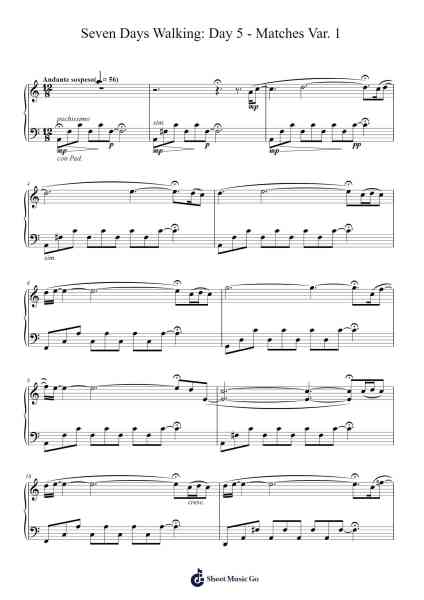 Matches Var. 1 from Seven Days Walking: Day 5 Notenblatt von Ludovico Einaudi-Arr.Ogrite Samptian