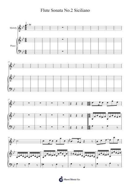 Bach Flute Sonata No.2 Siciliano Sheet Music by Croftsshall Gilescash-Arr.Cybing Gilldrew