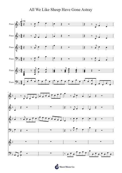 All We Like Sheep Have Gone Astray Sheet Music by -Arr.Bownio Elroytier