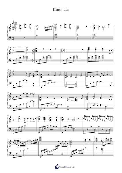 Kuroi uta Sheet Music by Keiichi Okabe-Arr.Gabe Prittdair
