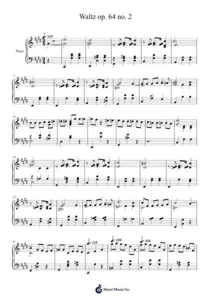 Waltz in C-Sharp Minor, Op. 64, No. 2 Sheet Music by Frédéric Chopin-Arr.Bclark