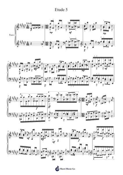 Etude 5 Sheet Music by undefined-Arr.Babdy Maudpeare