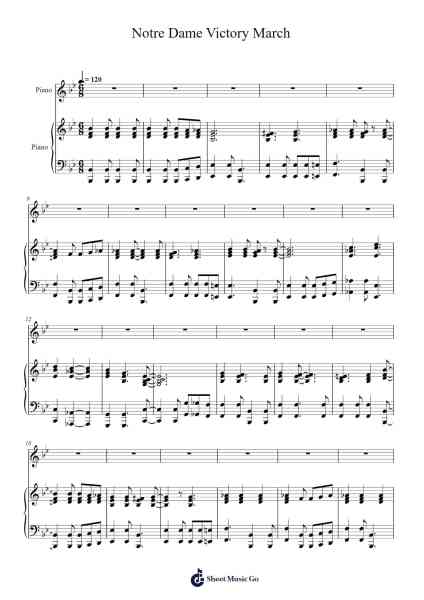 Notre Dame Victory March Sheet Music by Michael J. Shea-Arr.Viriah