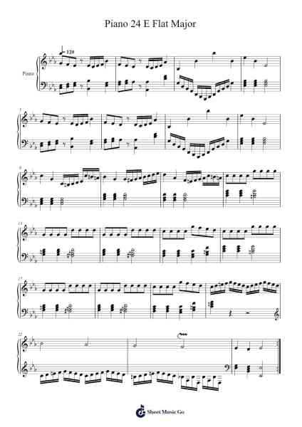 Piano Sonata No. 24 in E-Flat Major, Op. 7 Sheet Music by juhtshgtdhgdfh-Arr.Peathew Odeshua