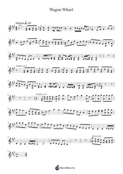 Wagon Wheel Sheet Music by Unknown author-Arr.Fieldbing