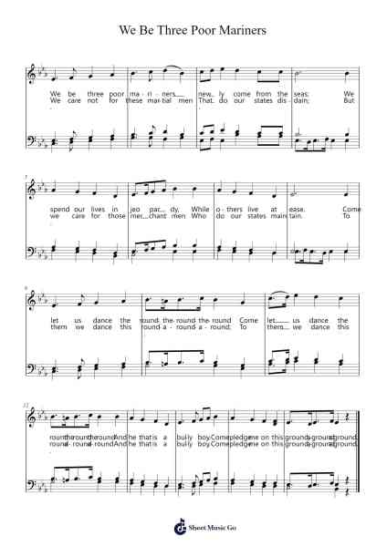We Be Three Poor Mariners Sheet Music by -Arr.Yulegus