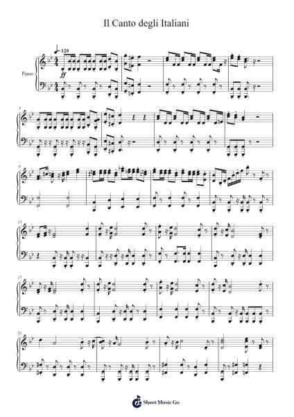Il Canto degli Italiani Sheet Music by santosjenna00-Arr.Huttling Blithebelle