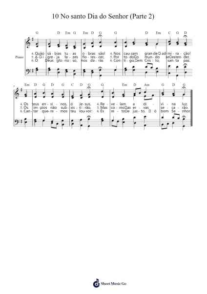 10 No santo Dia do Senhor (Parte 2) Sheet Music by Louis Bourgeois-Arr.Betbur