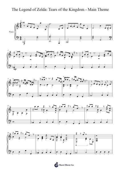 The Legend of Zelda: Tears of the Kingdom - Main Theme Sheet Music by Manaka Kataoka-Arr.Twainsel