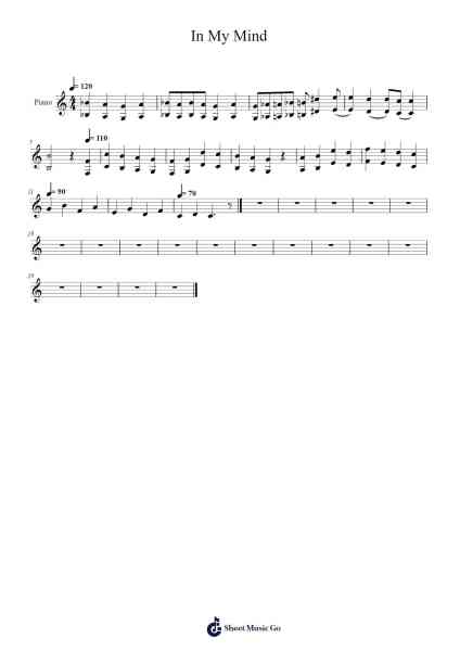 In My Mind Sheet Music by Clarecol Virres-Arr.Dwightlitt