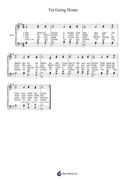 I'm Going Home Sheet Music by William Miller-Arr.Doulow