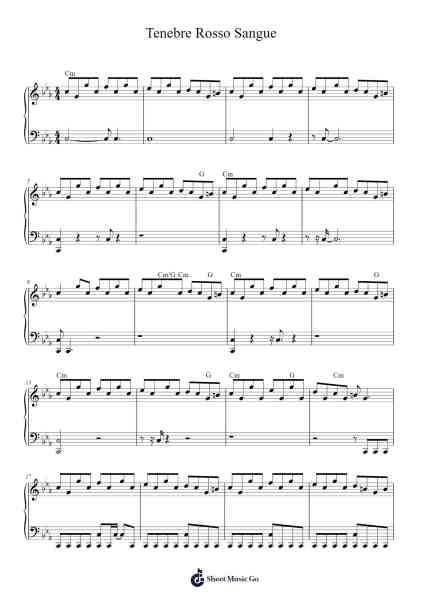 Tenebre Rosso Sangue Sheet Music by Keygen Church-Arr.Dawnvia