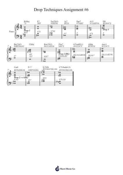 Drop Techniques Assignment #6 Sheet Music by Matt Bauer-Domurat-Arr.Rhysgel Dilcooke