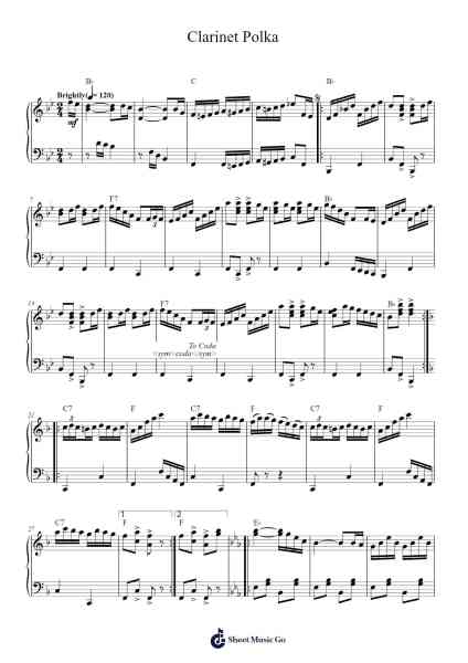 Clarinet Polka Sheet Music by Traditional-Arr.Philley Mabna