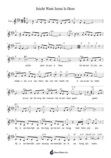 Juicht Want Jezus Is Heer (Hij Is Verheerlijkt) Sheet Music by Sela-Arr.Twainsel