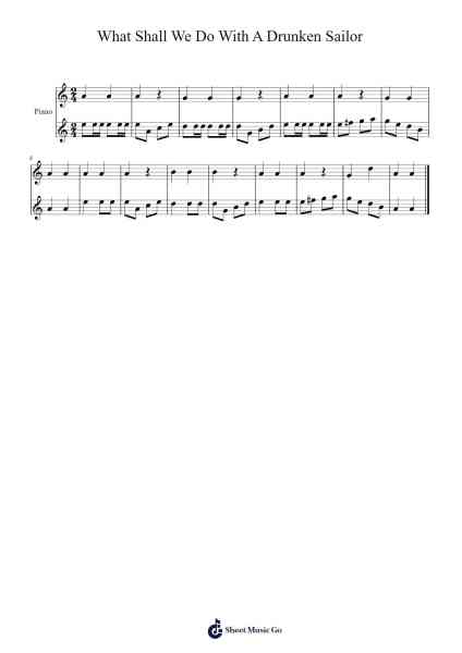 What Shall We Do With A Drunken Sailor Sheet Music by Baufield Noahgreve-Arr.Gembur