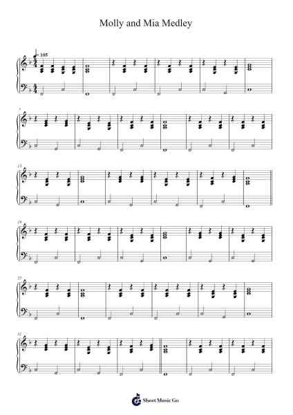 Molly and Mia Medley Sheet Music by Lenshaw-Arr.Wavieve Katdy
