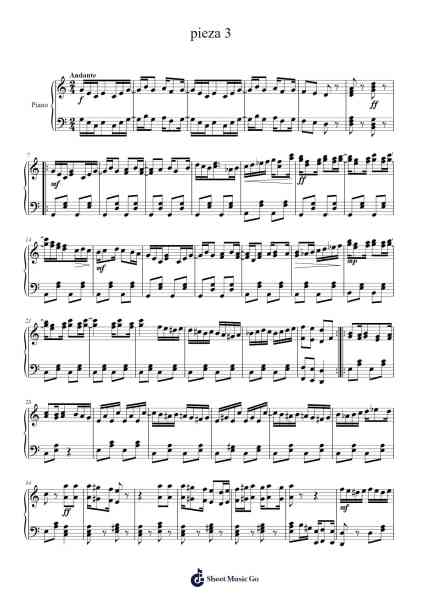 pieza 3 Sheet Music by Kuasen Kofumi Ubakeh-Arr.Hugsay