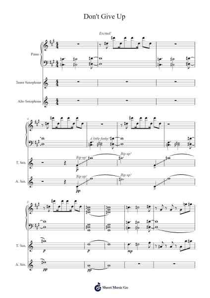 Don't Give Up Sheet Music by Lyberg-Arr.Gwenpritt Chillor