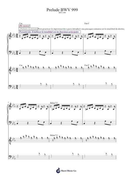 Prelude in C Minor, BWV 999 Sheet Music by Johann Sebastian Bach-Arr.Caerwood Belch