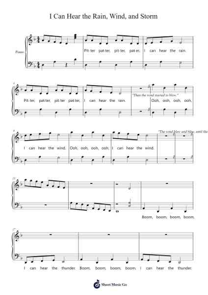 I Can Hear the Rain, Wind, and Storm Sheet Music by KinderMusik-Arr.Bushdiah Kenthood