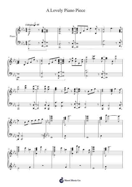 A Lovely Piano Piece Sheet Music by a pink star fish-Arr.Ivessid