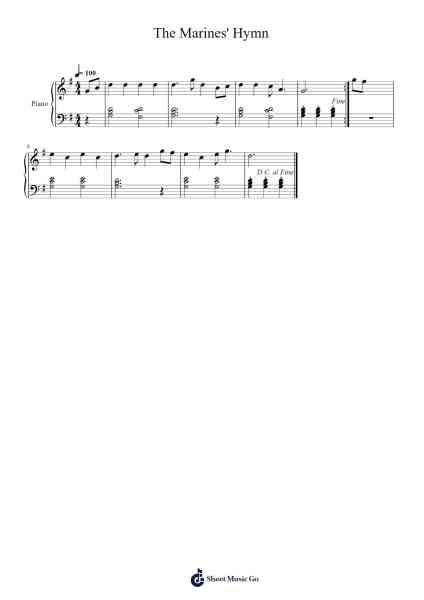 The Marines' Hymn Sheet Music by undefined-Arr.Gisbey Gregbins