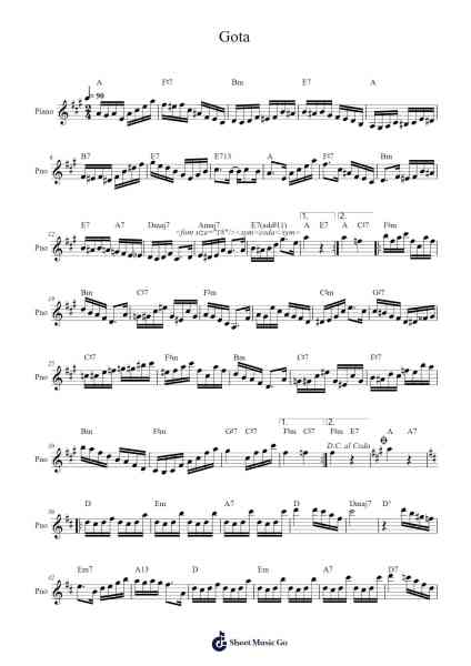 Gota Sheet Music by Joejosh Demptout-Arr.Chrisphael Reedno