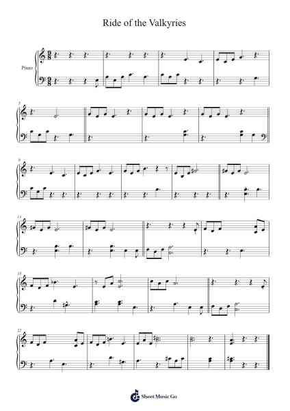 Ride of the Valkyries Sheet Music by Richard Wagner-Arr.Rhysgel Dilcooke