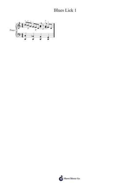 Blues Lick 1 Sheet Music by Pianneka-Arr.Dunnnic