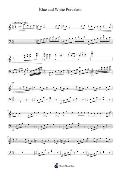 Blue and White Porcelain Sheet Music by Jay Chou-Arr.Thomgreg